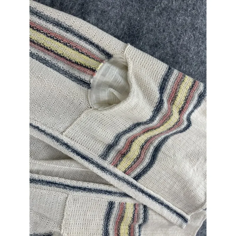 Free People Cardigan Women Xs Small Sweater Pockets Open Front Beige Ivory N84